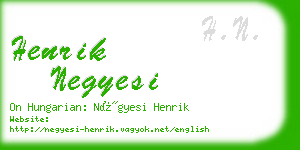 henrik negyesi business card